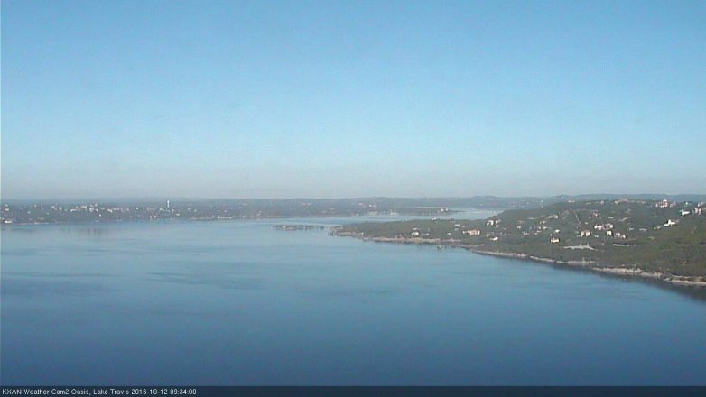 Lake Travis webcam, October 12, 2016 9:05 AM CT