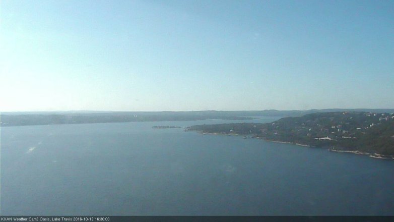 Lake Travis webcam, October 12, 2016 3:40 PM CT