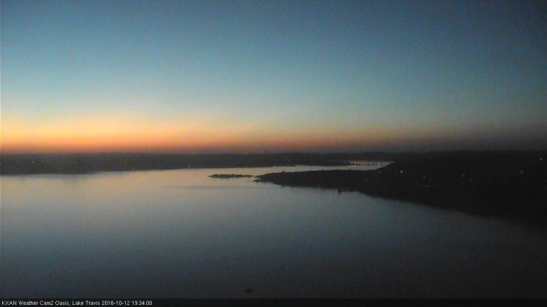 Lake Travis webcam, October 12, 2016 6:40 PM CT