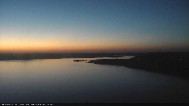 Lake Travis webcam, October 12, 2016 6:55 PM CT