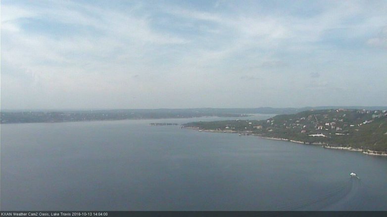 Lake Travis webcam, October 13, 2016 1:35 PM CT