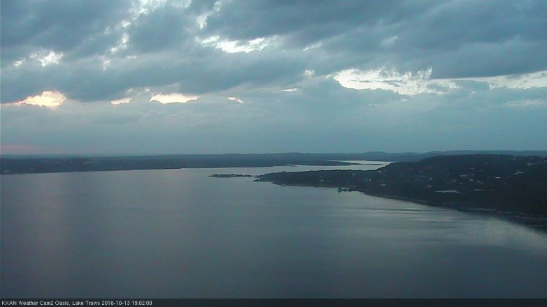 Lake Travis webcam, October 13, 2016 6:25 PM CT