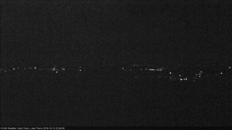 Lake Travis webcam, October 13, 2016 9:30 PM CT
