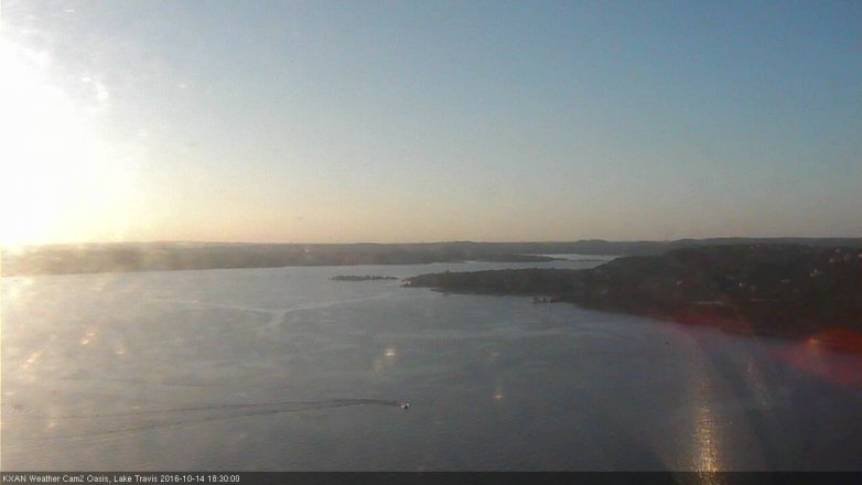 Lake Travis webcam, October 14, 2016 5:40 PM CT