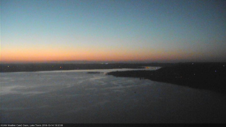 Lake Travis webcam, October 14, 2016 6:40 PM CT