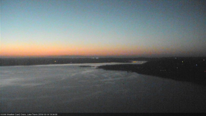 Lake Travis webcam, October 14, 2016 7:05 PM CT