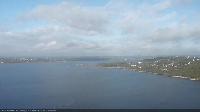 Lake Travis webcam, October 15, 2016 9:00 AM CT