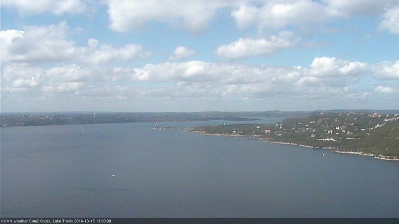 Lake Travis webcam, October 15, 2016 12:20 PM CT