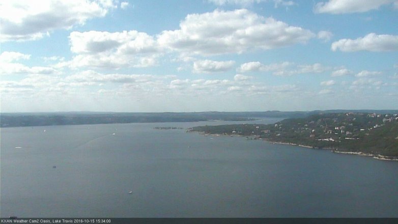 Lake Travis webcam, October 15, 2016 2:55 PM CT