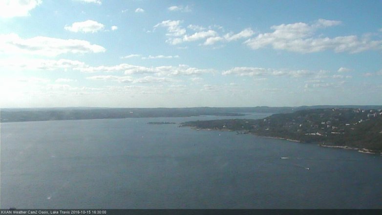 Lake Travis webcam, October 15, 2016 3:45 PM CT