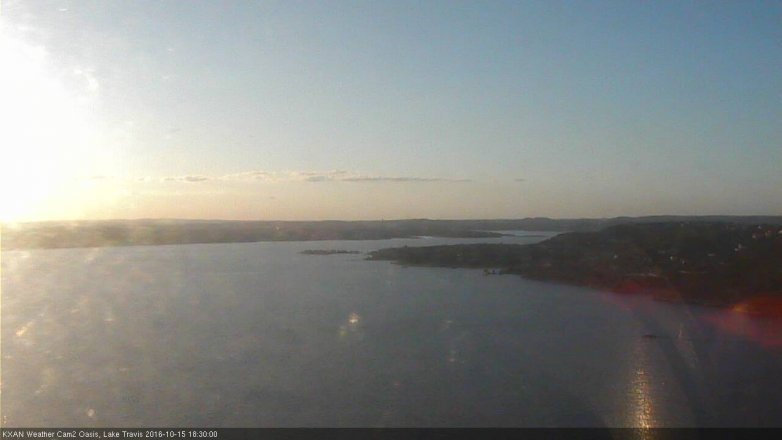 Lake Travis webcam, October 15, 2016 5:40 PM CT