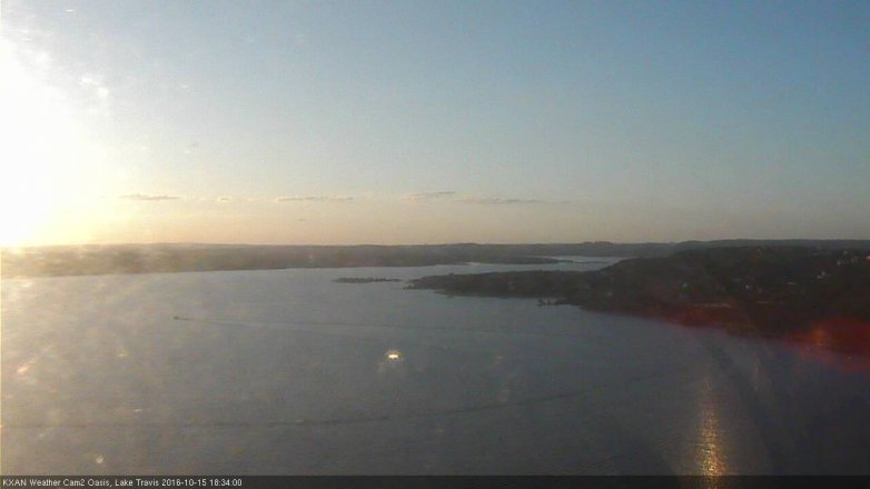 Lake Travis webcam, October 15, 2016 5:45 PM CT