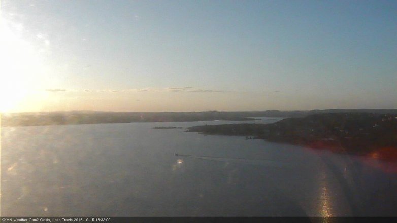 Lake Travis webcam, October 15, 2016 5:55 PM CT