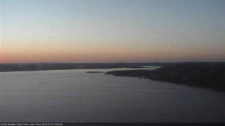 Lake Travis webcam, October 15, 2016 6:15 PM CT