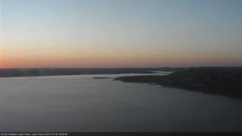 Lake Travis webcam, October 15, 2016 6:25 PM CT