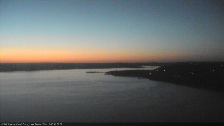 Lake Travis webcam, October 15, 2016 6:40 PM CT