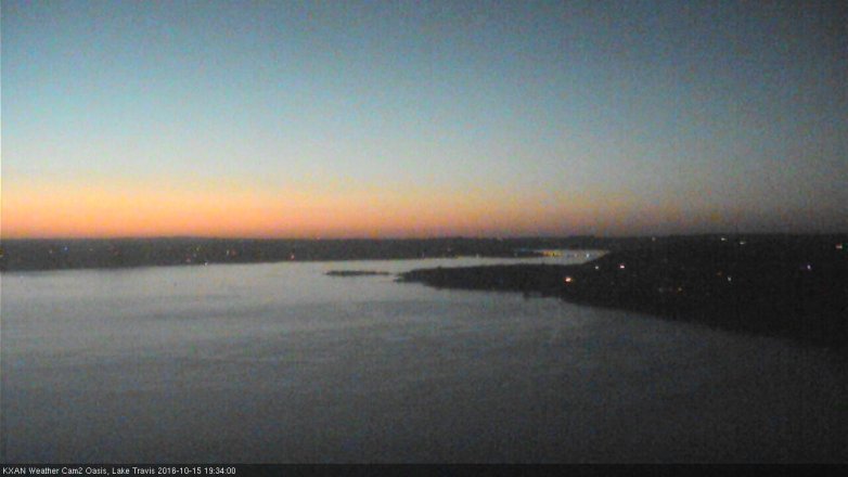 Lake Travis webcam, October 15, 2016 6:45 PM CT