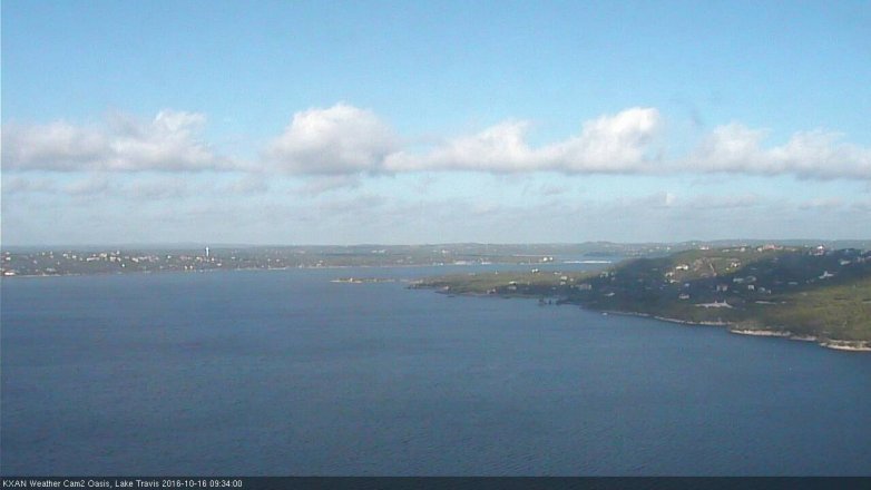Lake Travis webcam, October 16, 2016 9:00 AM CT