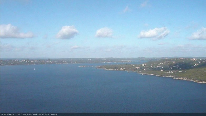 Lake Travis webcam, October 16, 2016 9:10 AM CT