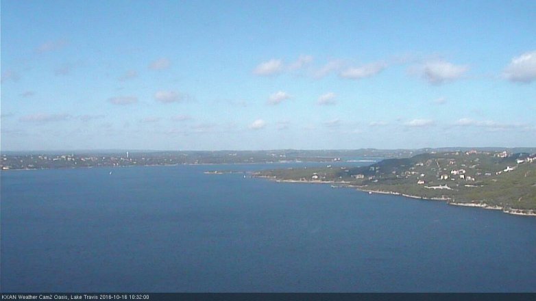 Lake Travis webcam, October 16, 2016 10:00 AM CT