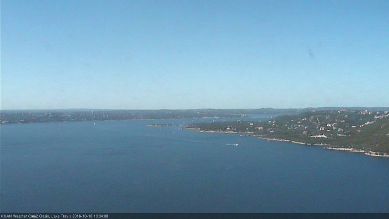 Lake Travis webcam, October 16, 2016 1:00 PM CT