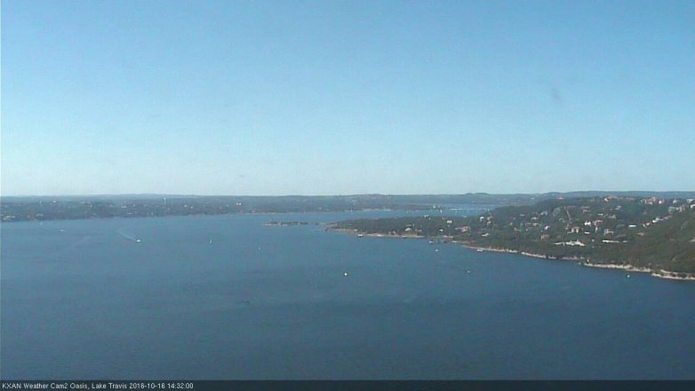 Lake Travis webcam, October 16, 2016 1:45 PM CT