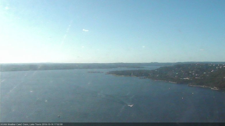 Lake Travis webcam, October 16, 2016 4:05 PM CT