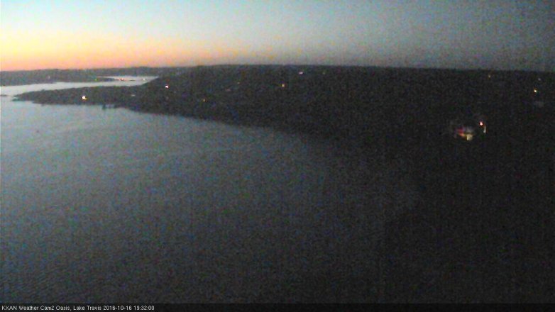 Lake Travis webcam, October 16, 2016 6:35 PM CT