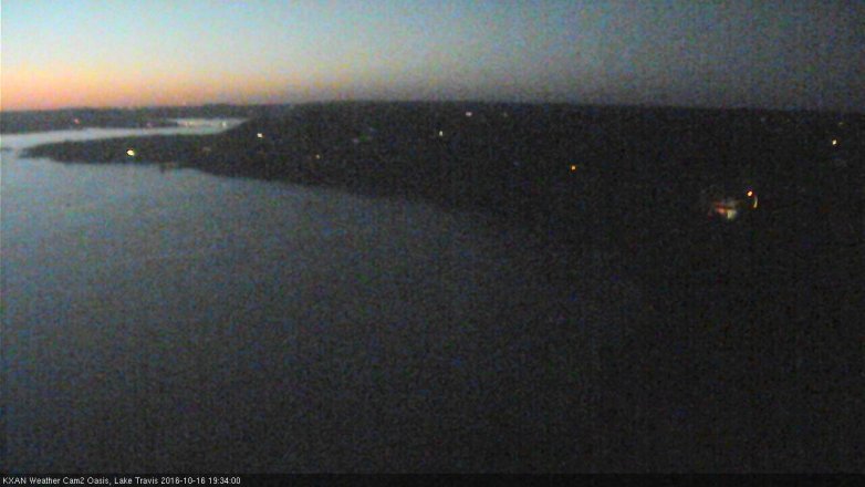 Lake Travis webcam, October 16, 2016 7:05 PM CT