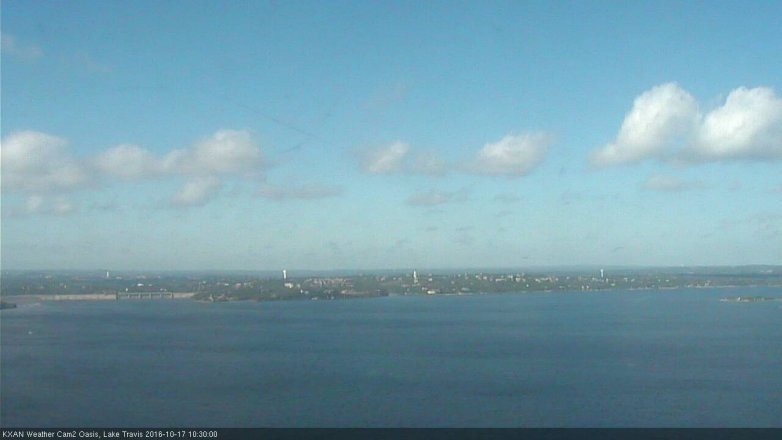 Lake Travis webcam, October 17, 2016 9:45 AM CT