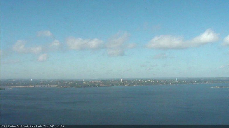 Lake Travis webcam, October 17, 2016 10:00 AM CT