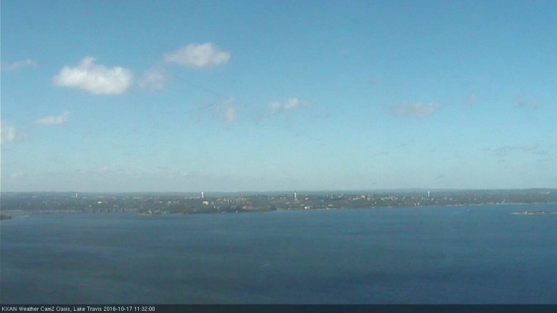 Lake Travis webcam, October 17, 2016 10:50 AM CT