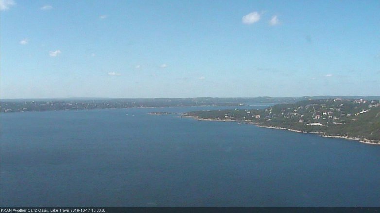 Lake Travis webcam, October 17, 2016 1:00 PM CT