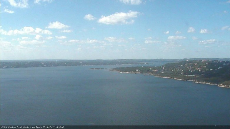 Lake Travis webcam, October 17, 2016 1:35 PM CT