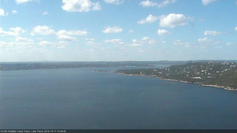 Lake Travis webcam, October 17, 2016 1:55 PM CT