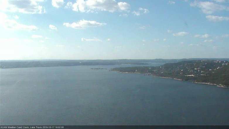 Lake Travis webcam, October 17, 2016 3:15 PM CT