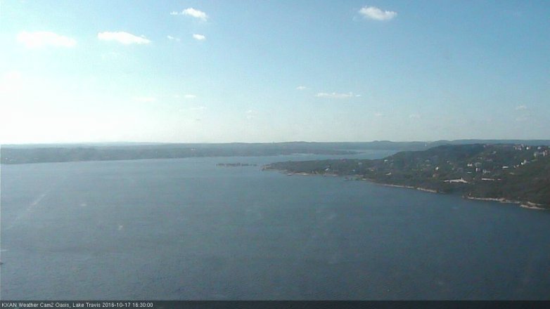 Lake Travis webcam, October 17, 2016 3:35 PM CT