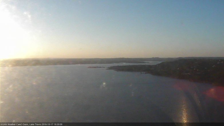 Lake Travis webcam, October 17, 2016 5:40 PM CT