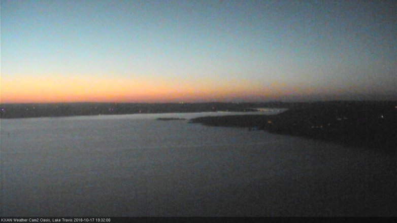 Lake Travis webcam, October 17, 2016 6:40 PM CT