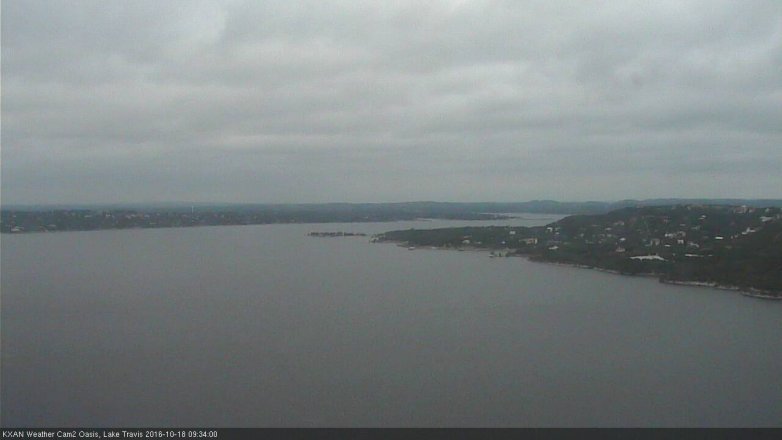 Lake Travis webcam, October 18, 2016 9:00 AM CT