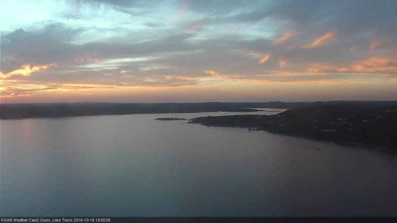 Lake Travis webcam, October 18, 2016 6:05 PM CT