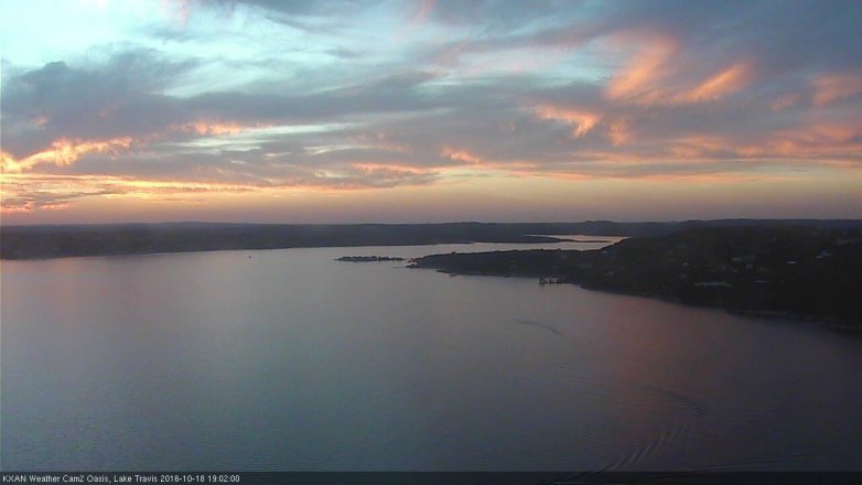 Lake Travis webcam, October 18, 2016 6:20 PM CT