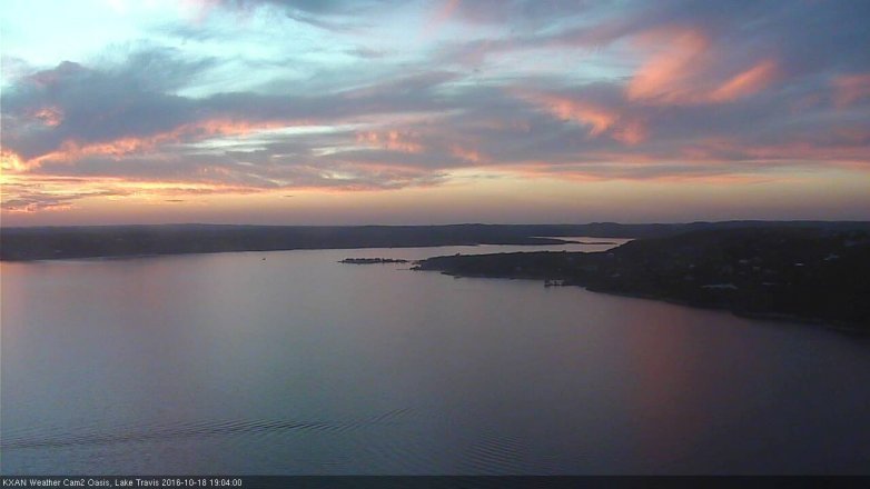 Lake Travis webcam, October 18, 2016 6:25 PM CT