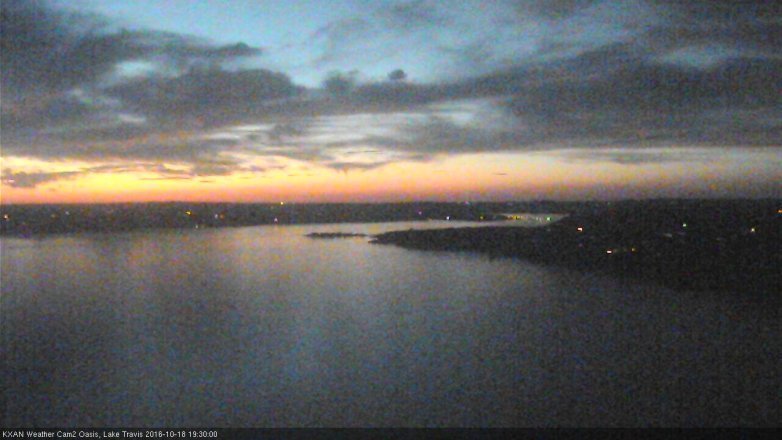 Lake Travis webcam, October 18, 2016 6:40 PM CT