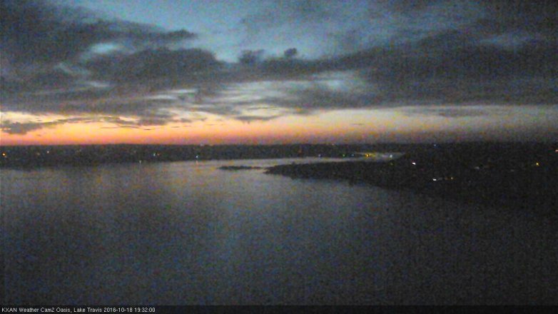 Lake Travis webcam, October 18, 2016 7:00 PM CT