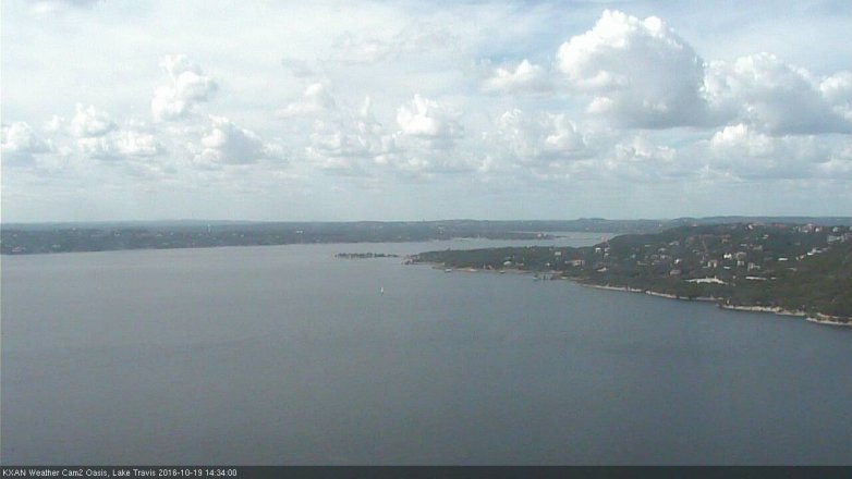 Lake Travis webcam, October 19, 2016 1:45 PM CT