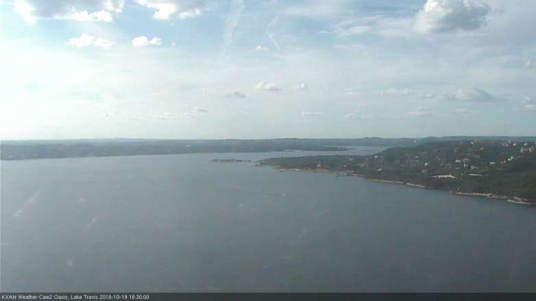 Lake Travis webcam, October 19, 2016 4:00 PM CT