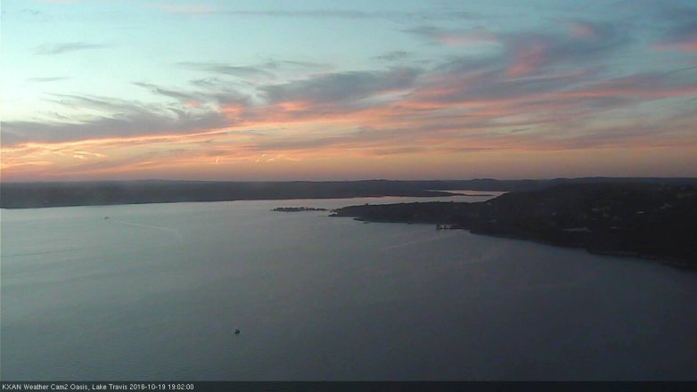 Lake Travis webcam, October 19, 2016 6:05 PM CT