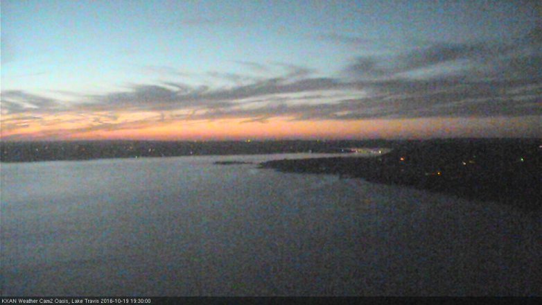 Lake Travis webcam, October 19, 2016 6:35 PM CT