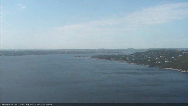 Lake Travis webcam, October 20, 2016 1:30 PM CT